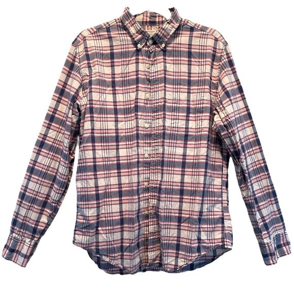 J.Crew Men's Cotton Plaid Long Sleeve Button Down Shirt Large - Picture 1 of 7